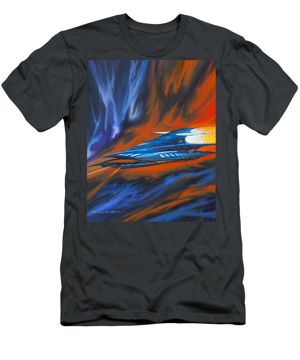  Jameshillgallery.com T-Shirt featuring the painting Star Cruiser by James Hill