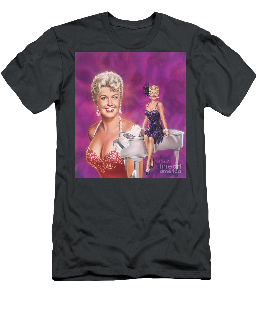Doris Day T-Shirt featuring the painting Star Of Stars - Doris Day by Dick Bobnick
