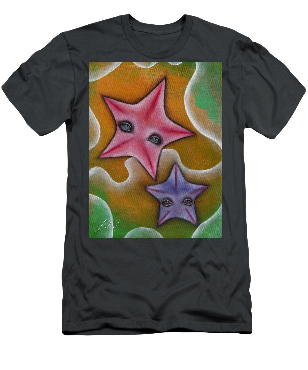 Starfish T-Shirt featuring the painting StarFish by Abril Andrade