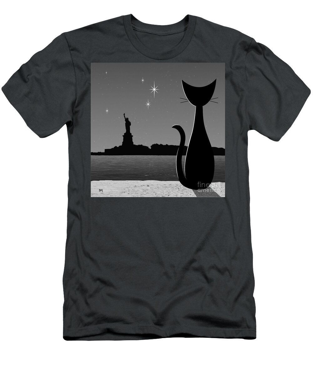 New York T-Shirt featuring the digital art Statue of Liberty by Donna Mibus