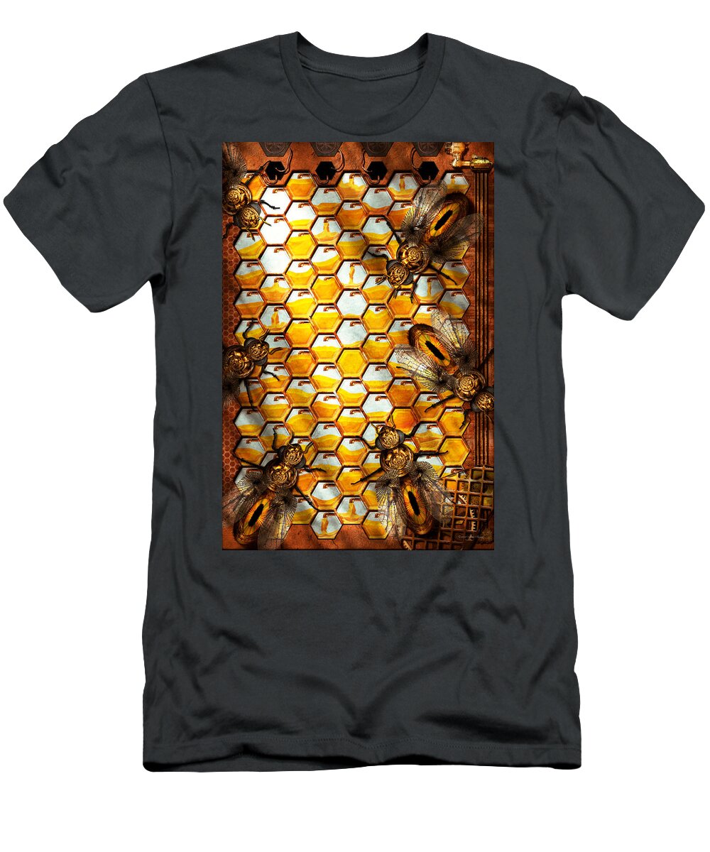 Self T-Shirt featuring the photograph Steampunk - Apiary - The hive by Mike Savad