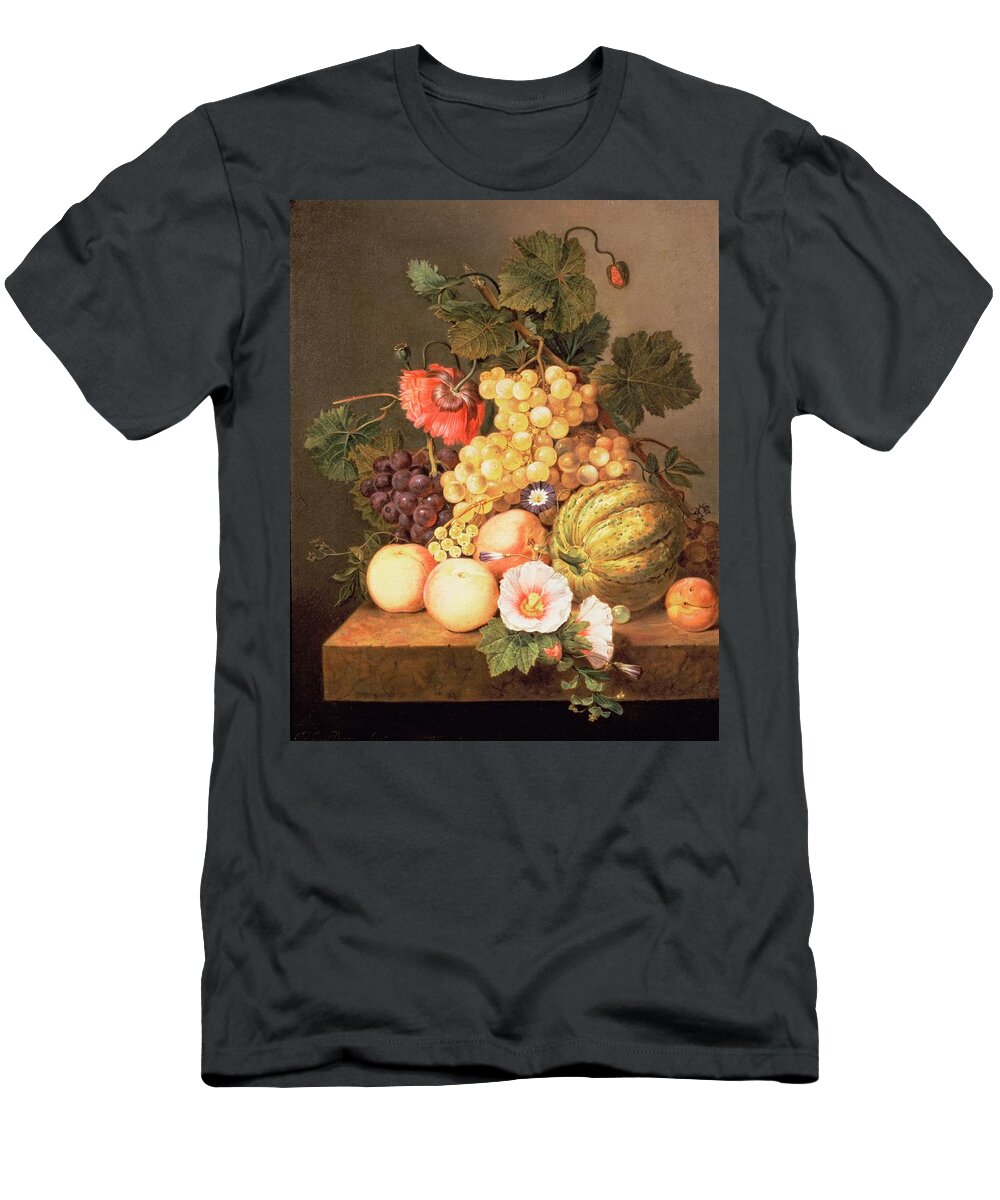 Grapes T-Shirt featuring the photograph Still Life With Fruit by Johannes Cornelis Bruyn