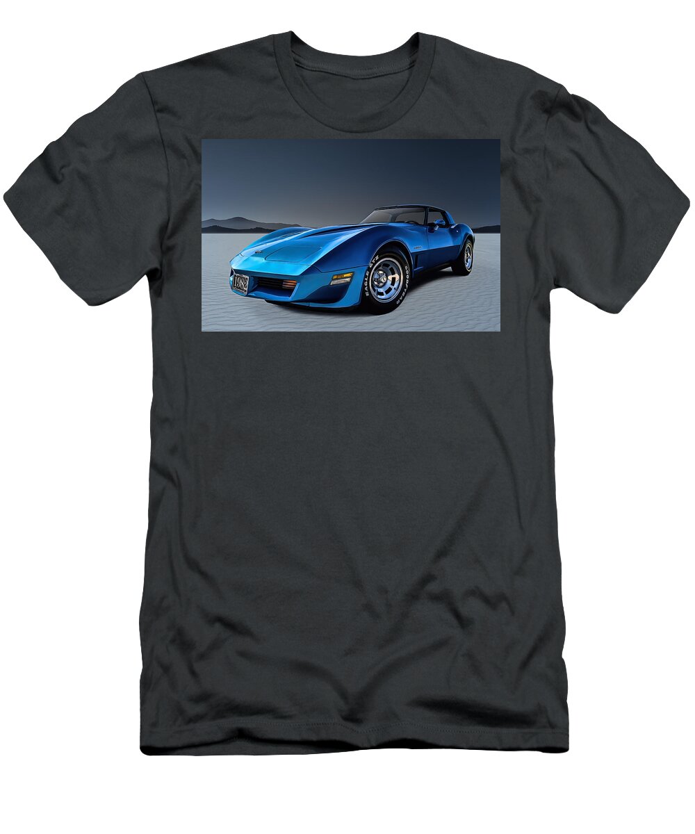 Corvette T-Shirt featuring the digital art Stingray Blues by Douglas Pittman