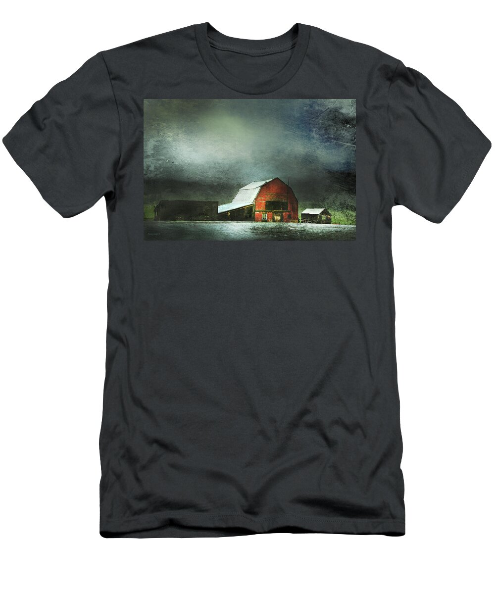 Red Barn T-Shirt featuring the photograph Storm by Theresa Tahara