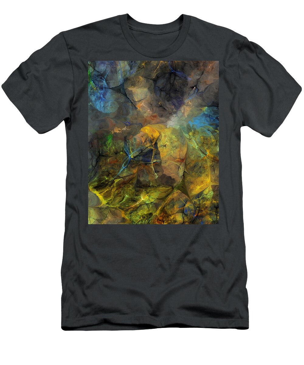 Fine Art T-Shirt featuring the digital art Stream Bed on a Sunny Day by David Lane