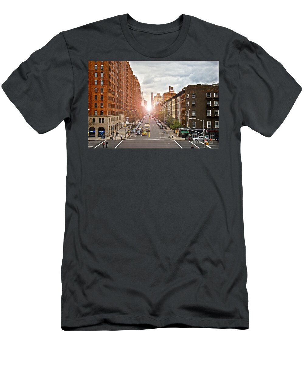 Apartments T-Shirt featuring the photograph Street as seen from the High Line park by Amy Cicconi