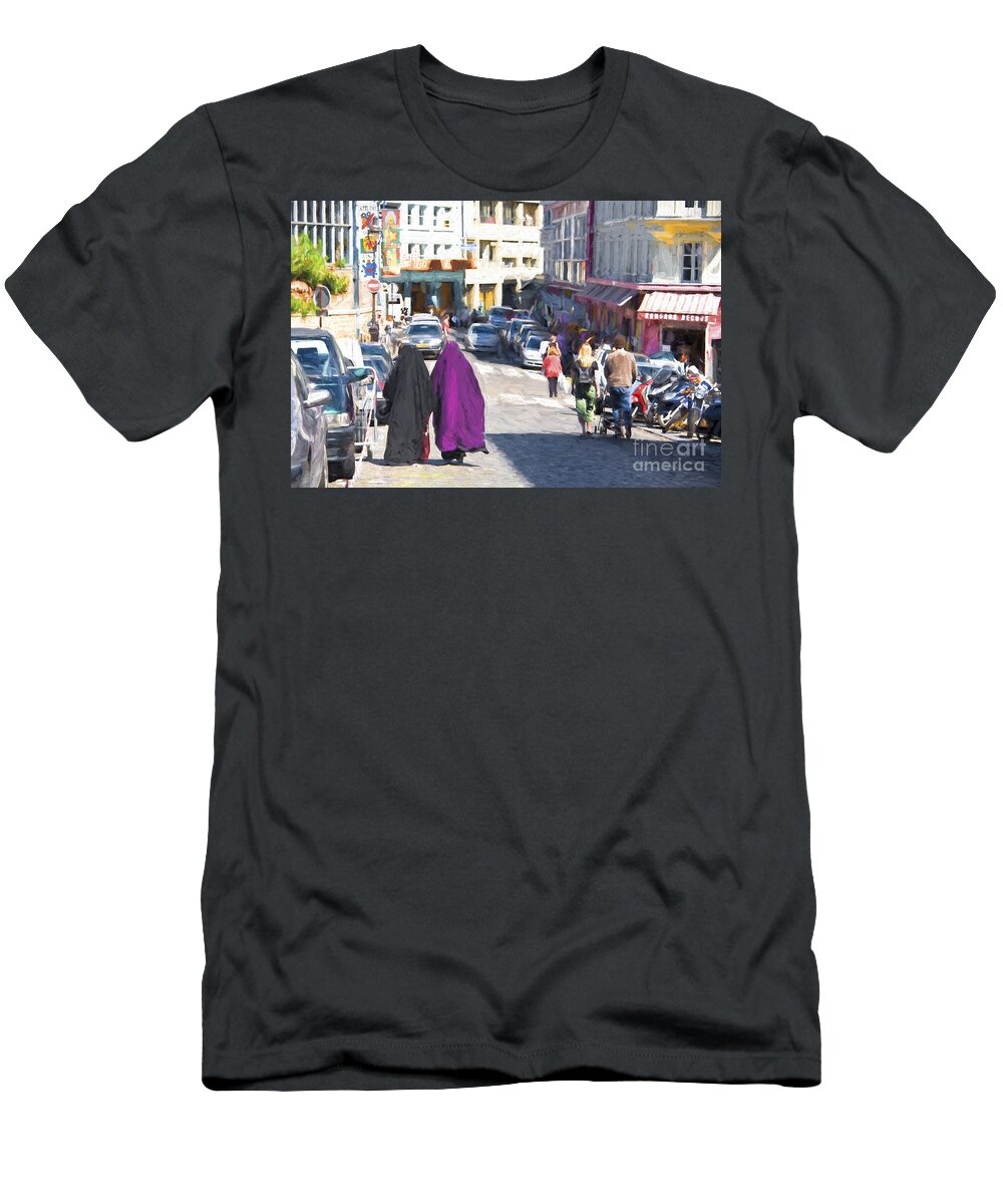 Paris T-Shirt featuring the photograph Street in Montmartre in Paris by Sheila Smart Fine Art Photography