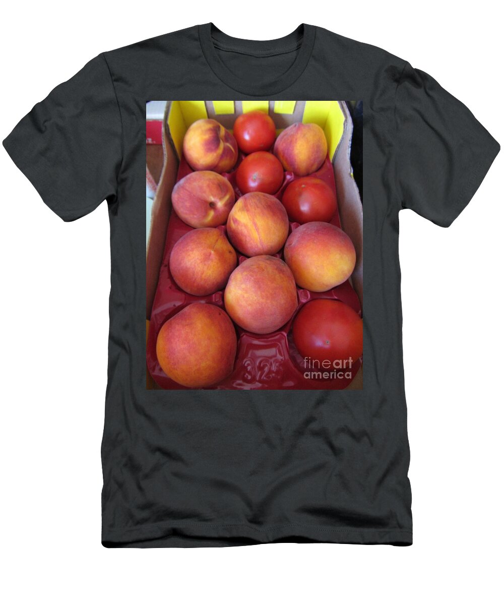 Peach T-Shirt featuring the photograph Summer Harvest by Susan Carella