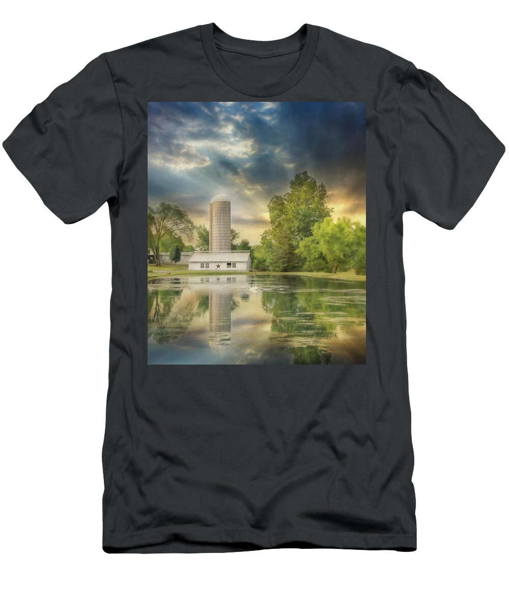 Barn T-Shirt featuring the photograph Summer Swans by Lori Deiter
