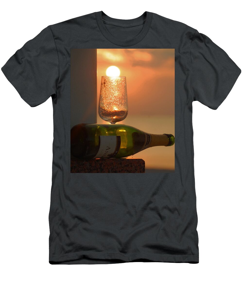 Sun T-Shirt featuring the photograph Sun In Glass by Leticia Latocki