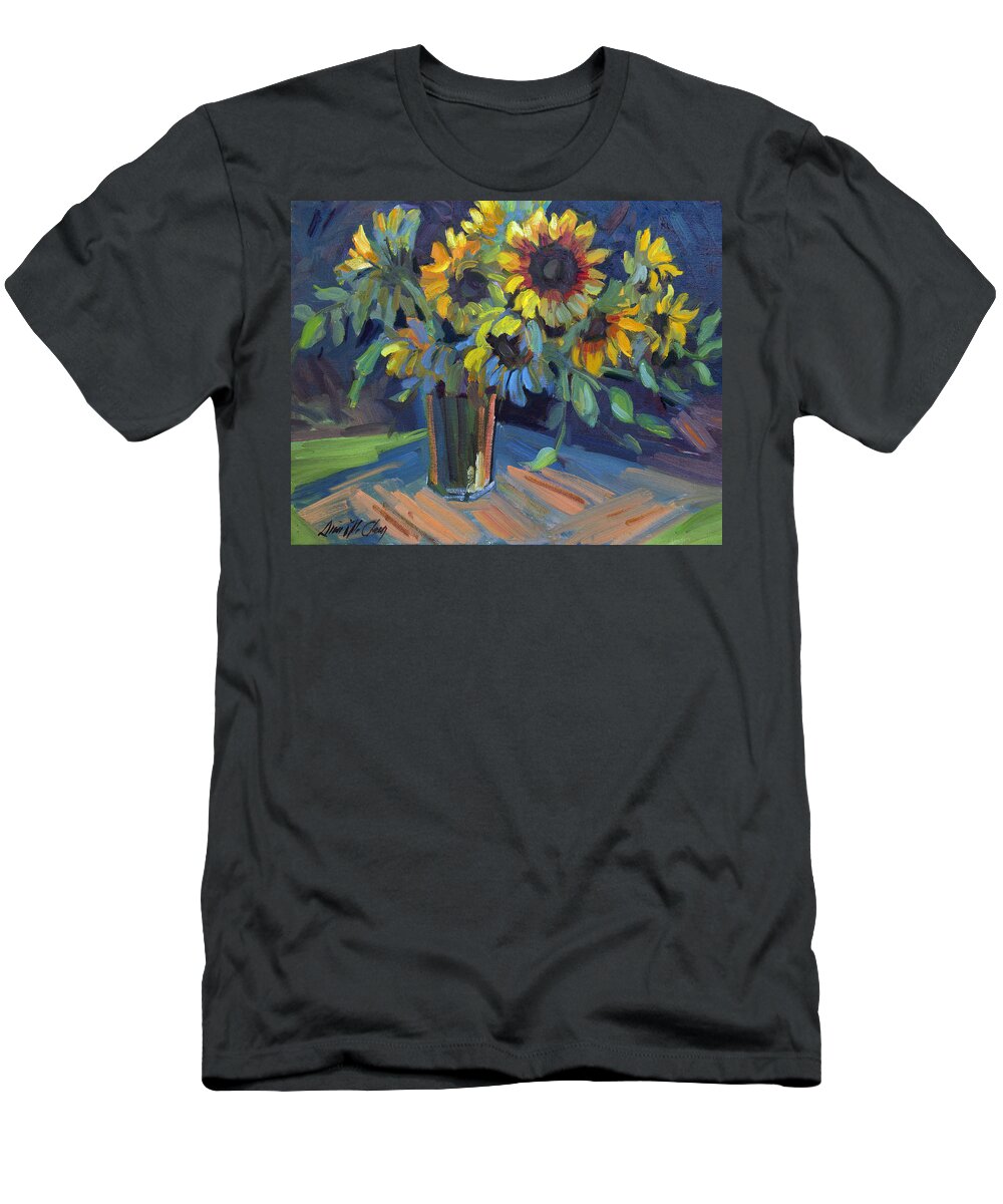 Sunflowers T-Shirt featuring the painting Sunflowers by Diane McClary