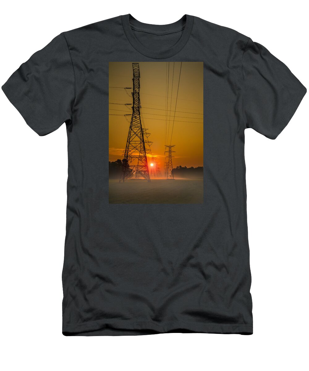 Art T-Shirt featuring the photograph High Voltage Sunrise by Ron Pate