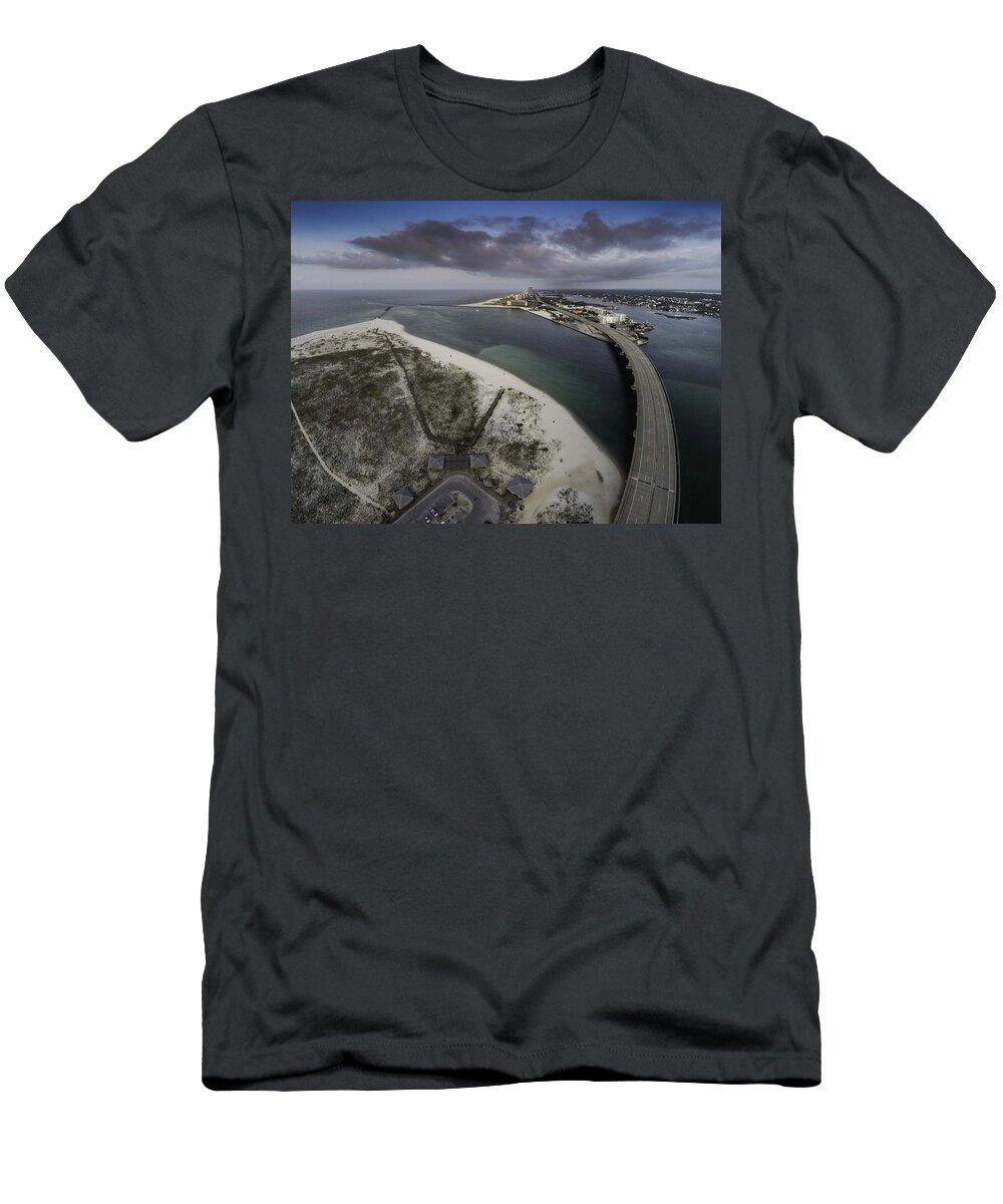 Palm T-Shirt featuring the digital art Sunrise Over Alabama Point by Michael Thomas