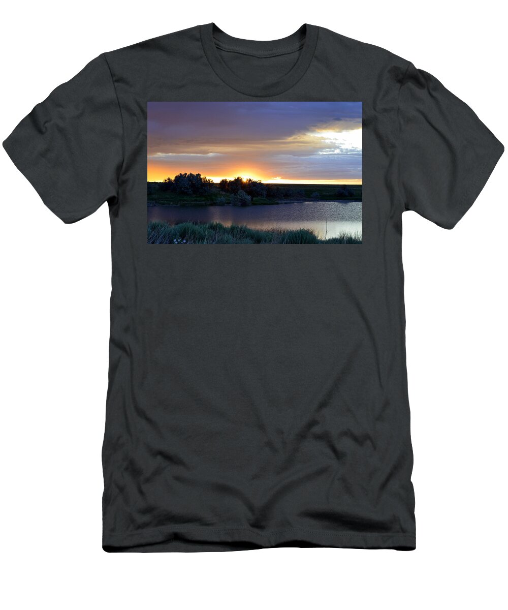 Sunrise Over Kinney Lake T-Shirt featuring the photograph Sunrise Over Kinney Lake by Clarice Lakota