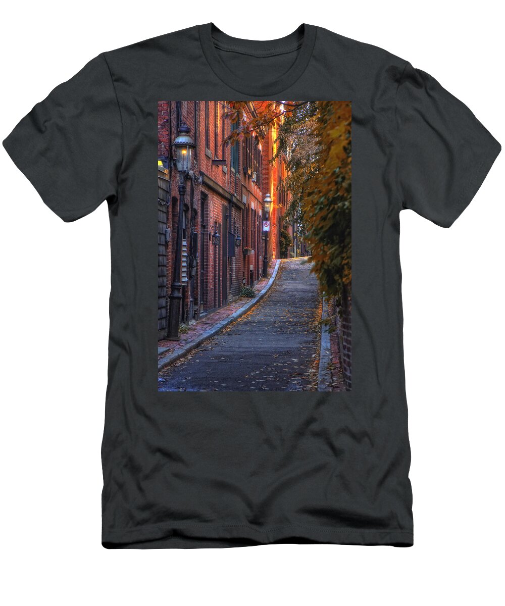 Boston T-Shirt featuring the photograph Sunset in Beacon Hill by Joann Vitali