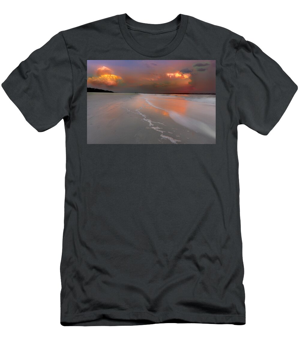 Atlantic Ocean T-Shirt featuring the photograph Sunset on Hilton Head Island by Peter Lakomy