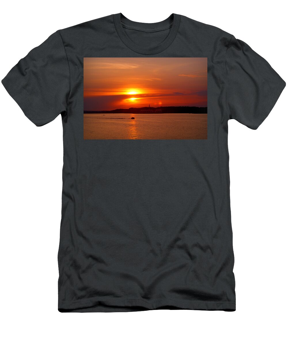 Sunset T-Shirt featuring the photograph Sunset Over Lake Ozark by Cricket Hackmann