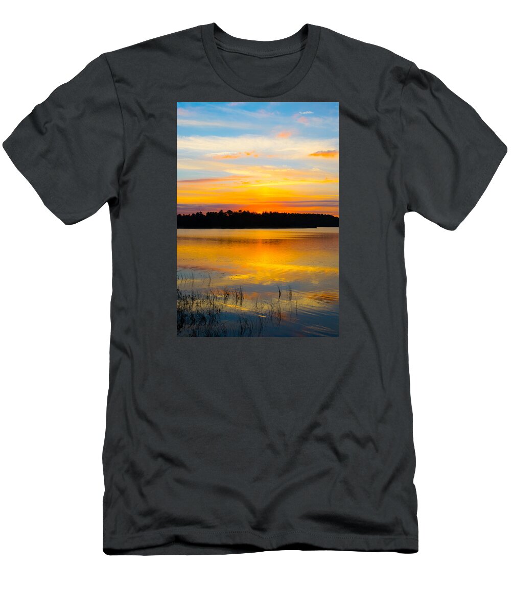 Sunset T-Shirt featuring the photograph Sunset Over The Lake by Parker Cunningham