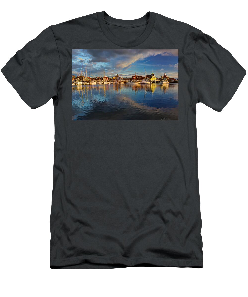 Boat T-Shirt featuring the photograph Sunset's Warm Glow by Heidi Smith