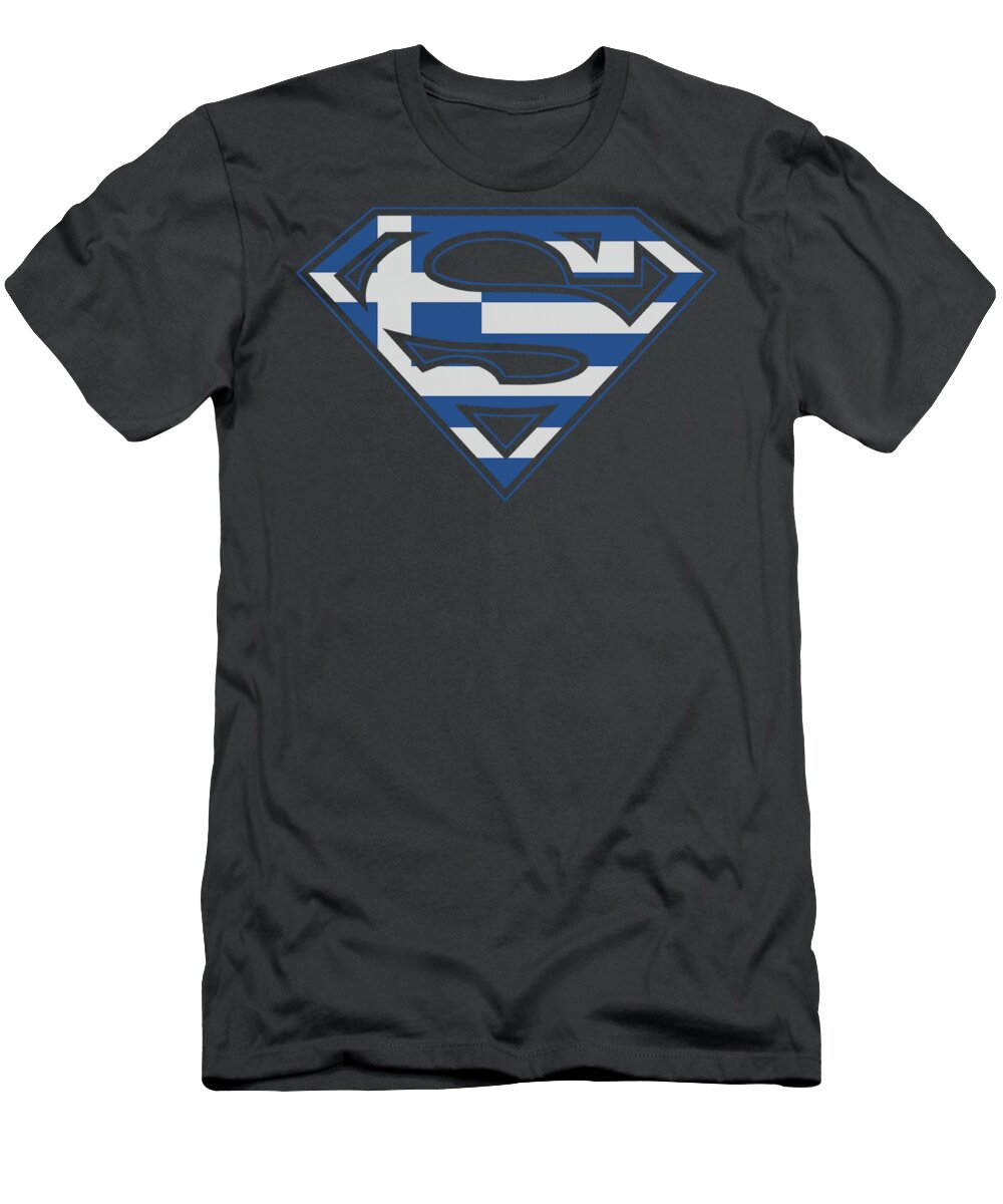 Superman T-Shirt featuring the digital art Superman - Greek Shield by Brand A