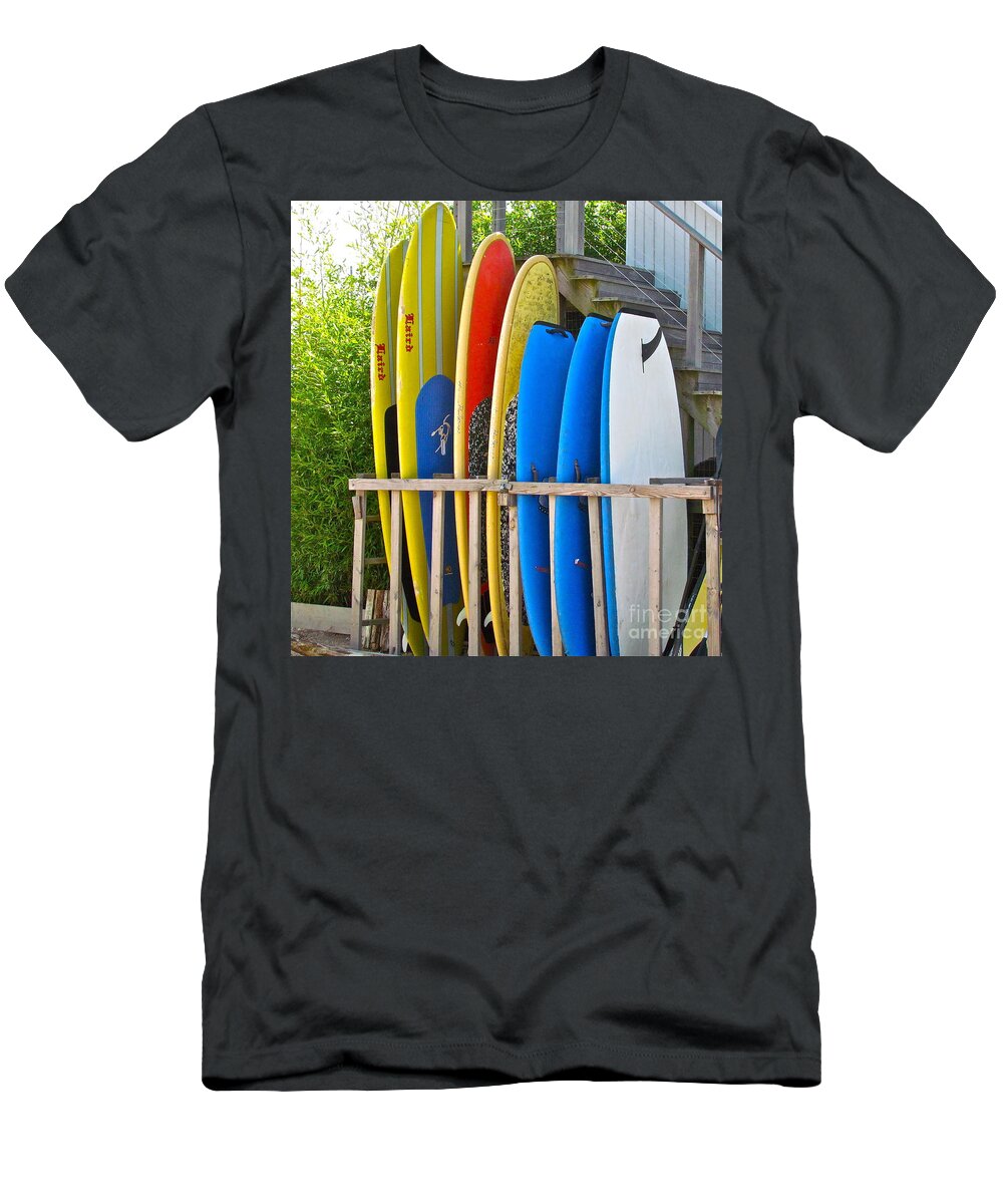 Surfboards T-Shirt featuring the photograph Surfer dudes II by Beth Saffer