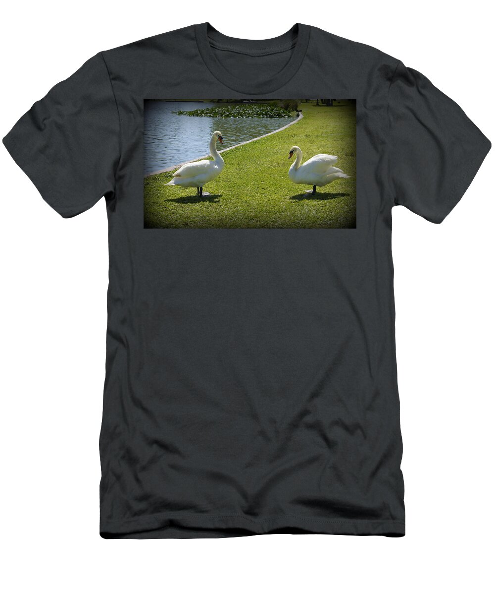 Swan T-Shirt featuring the photograph Swan Gaurd by Laurie Perry