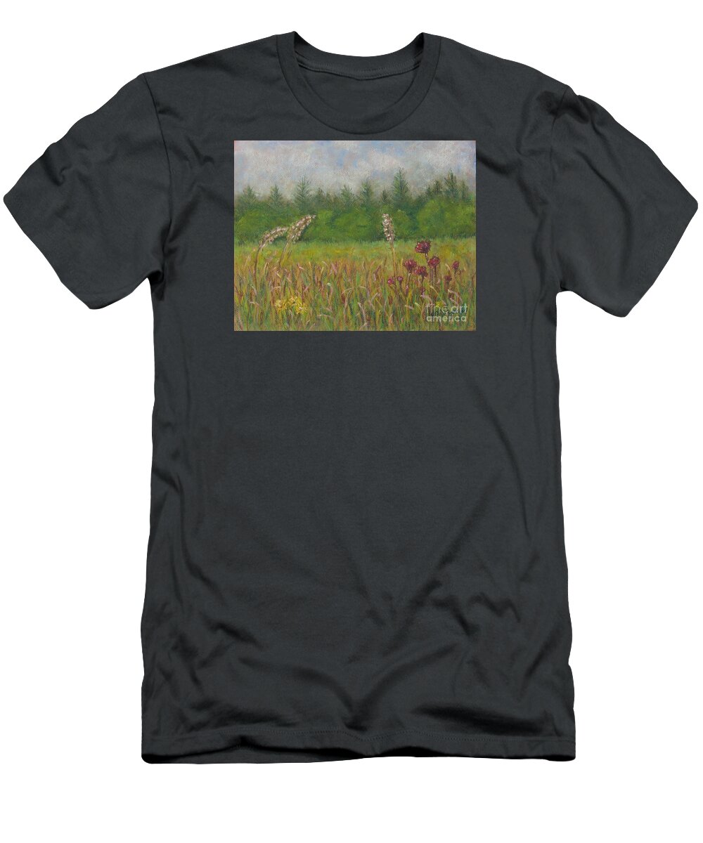 Meadow T-Shirt featuring the painting Calm Culloden by Laurie Morgan