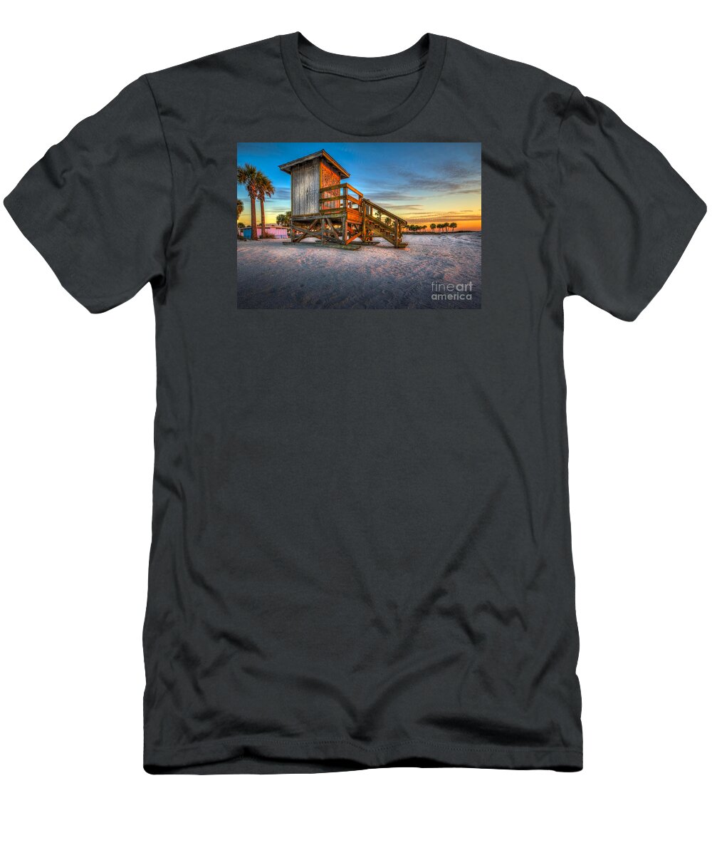 Gulf Of Mexico Sunset T-Shirt featuring the photograph Swim at Your Own Risk by Marvin Spates