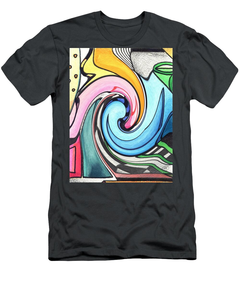 Swirl T-Shirt featuring the digital art Swirled by Helena Tiainen
