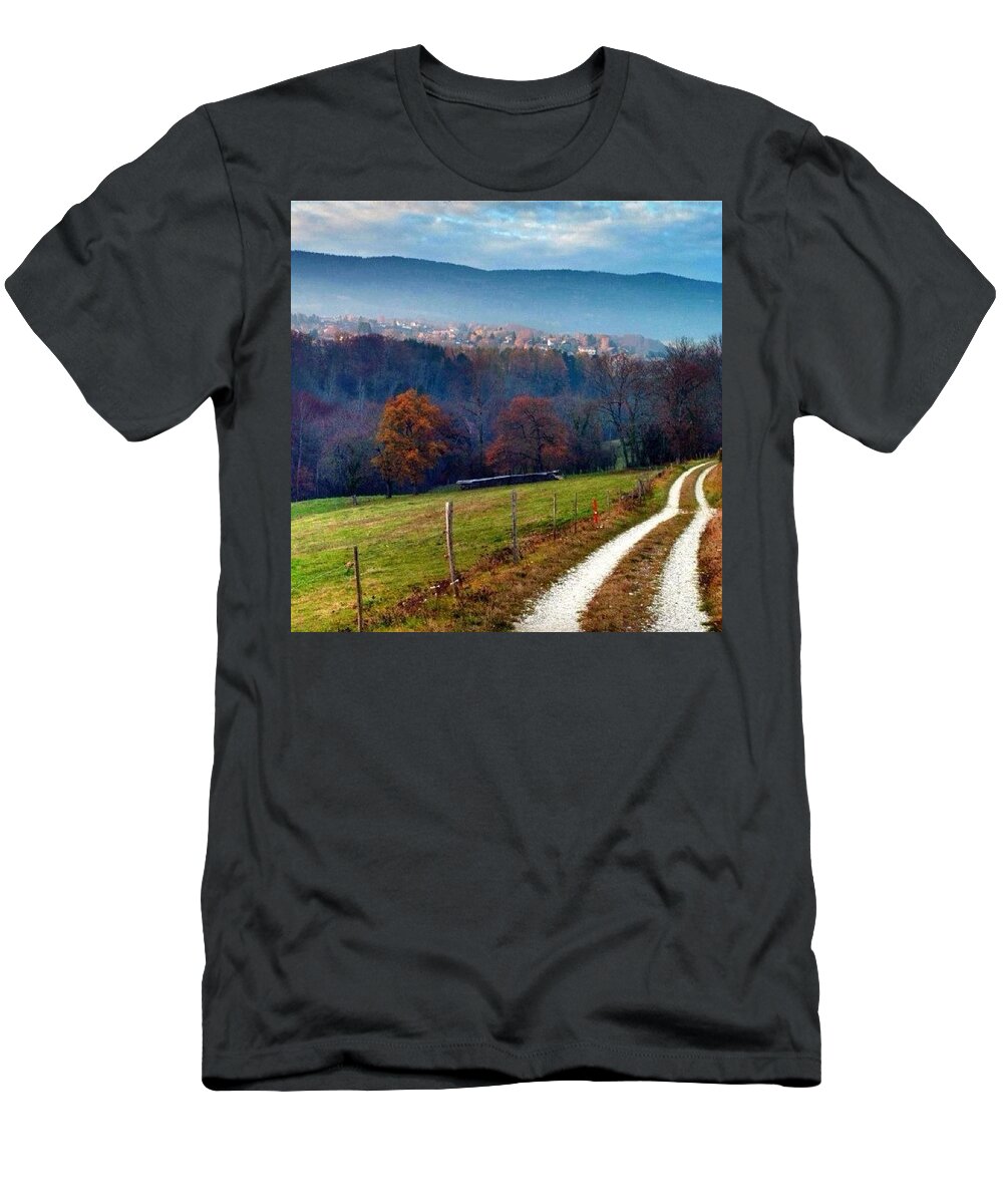 Town T-Shirt featuring the photograph Swiss Autumn by Aleck Cartwright