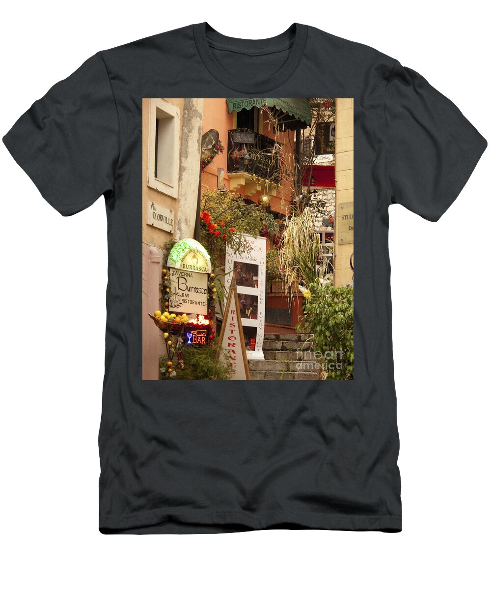 Sicily T-Shirt featuring the photograph Taormina Steps by David Smith