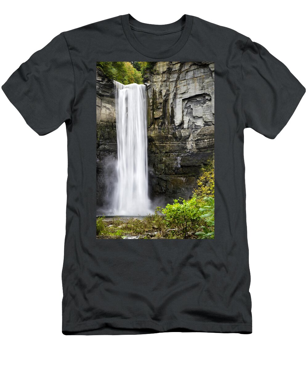 Waterfall T-Shirt featuring the photograph Taughannock Falls View From The Bottom by Christina Rollo