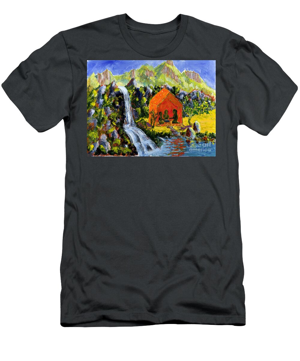 Tea Ceremony T-Shirt featuring the painting Tea Ceremony by Walt Brodis