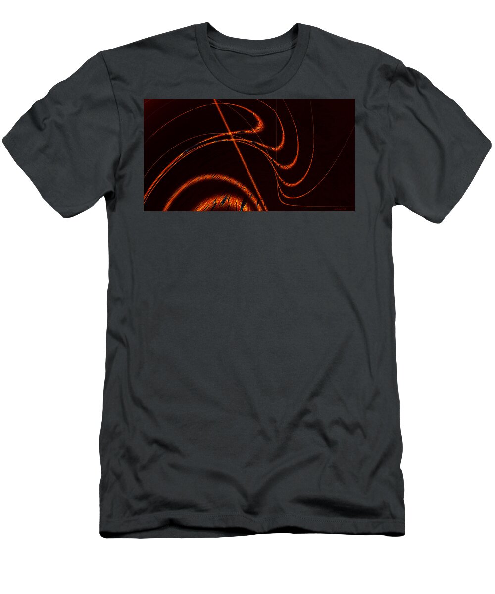Abstract T-Shirt featuring the digital art Tendrils of Fire by Judi Suni Hall