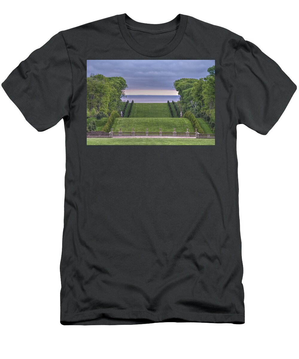 Crane Estate T-Shirt featuring the photograph The Allee and the Sea by Stoney Stone