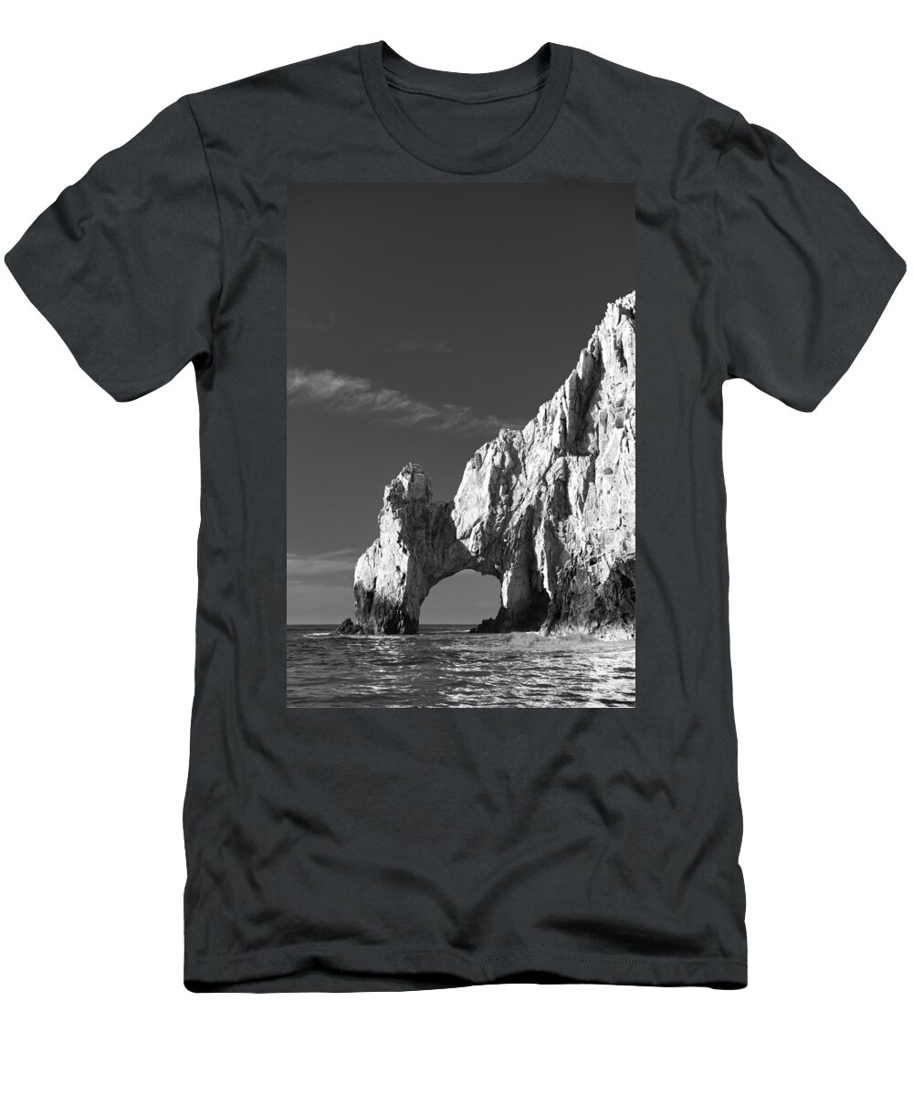 Los Cabos T-Shirt featuring the photograph The Arch in Black and White by Sebastian Musial