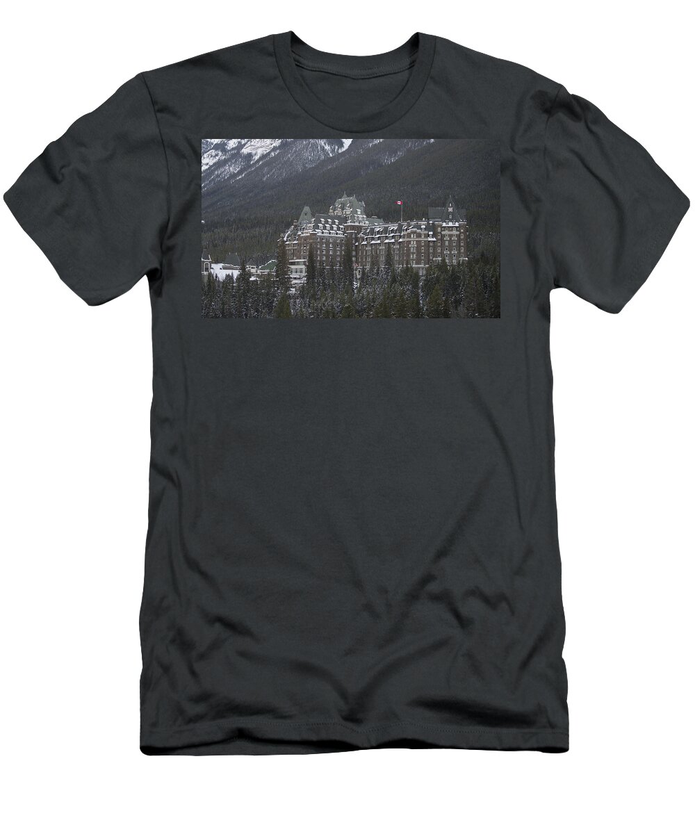 Banff T-Shirt featuring the photograph The Banff Springs Hotel by Bill Cubitt