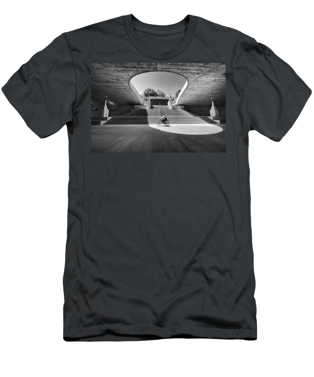 black And White T-Shirt featuring the photograph The Bicycle by Eunice Gibb