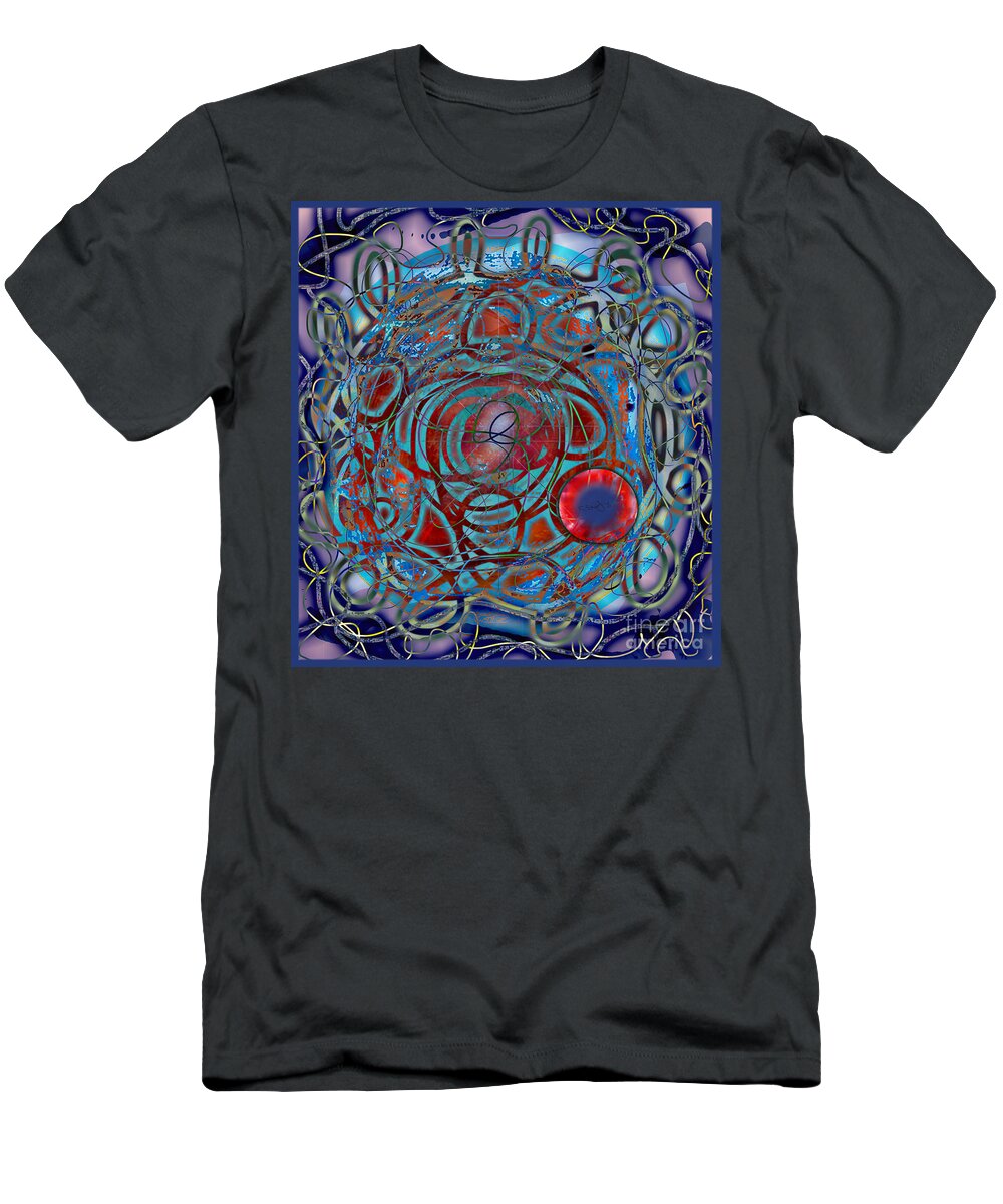 Abstract T-Shirt featuring the digital art The Big Bang Grape Theory by Gabrielle Schertz