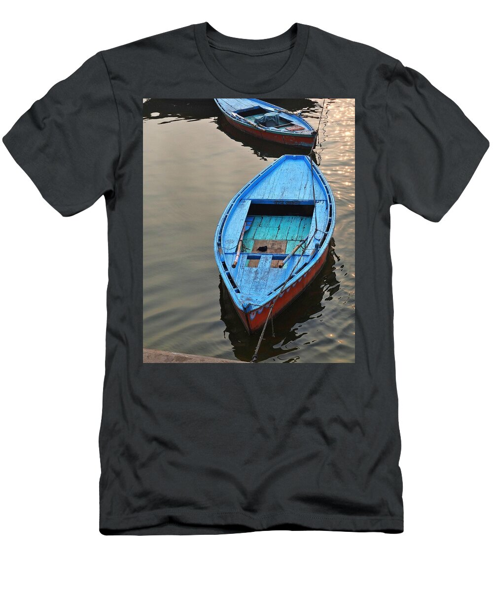 Blue Boat T-Shirt featuring the photograph The Blue Boat by Kim Bemis