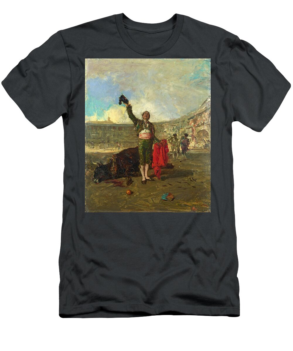 Maria Fortuny T-Shirt featuring the painting The Bull-Fighter's Salute by Maria Fortuny