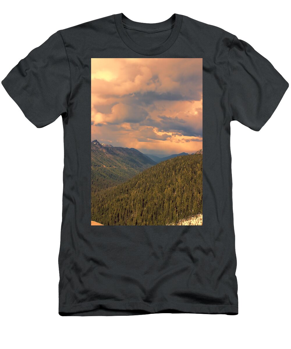 Cascades T-Shirt featuring the photograph The Cascade Mountain Range by Cathy Anderson