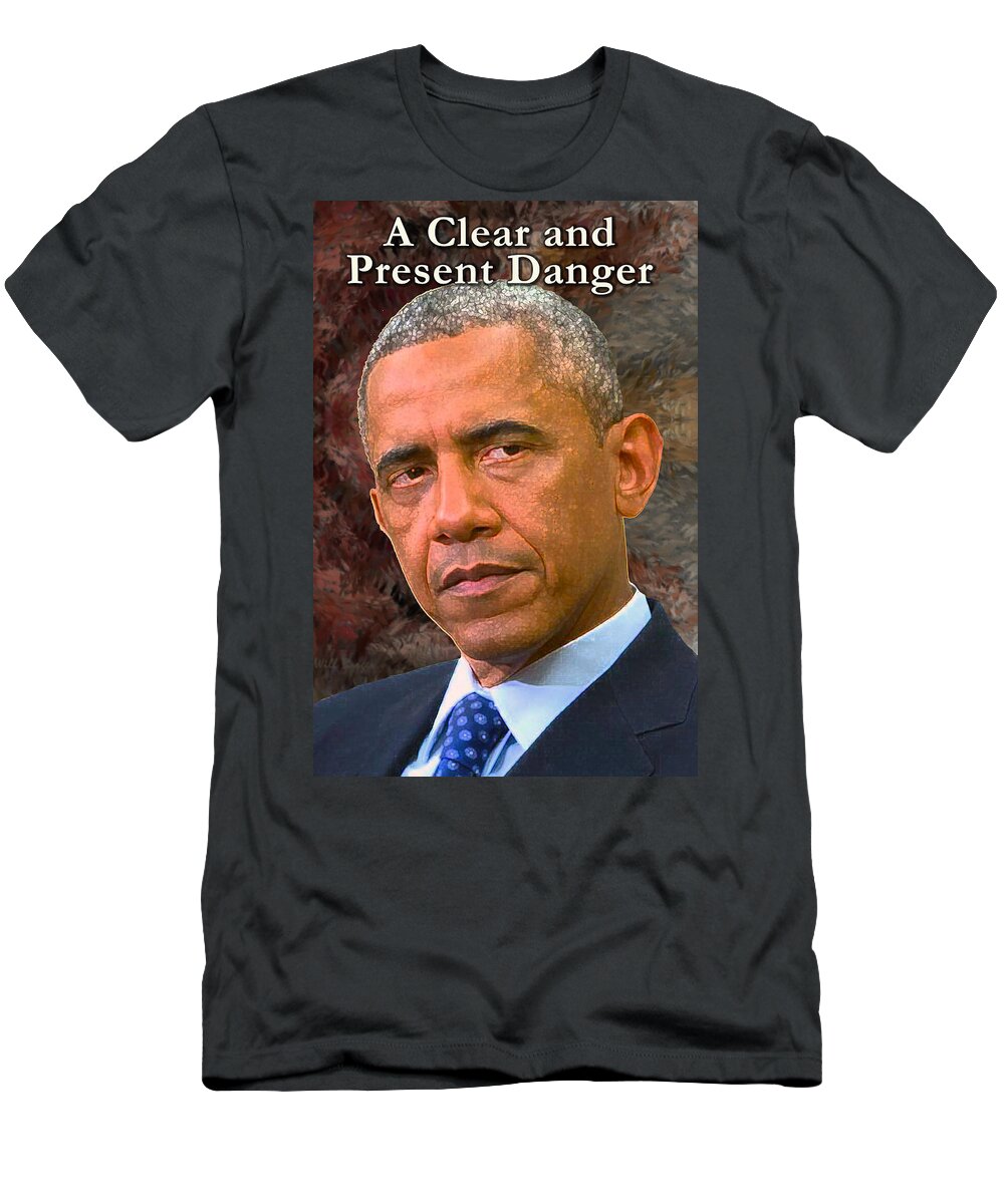 Obama T-Shirt featuring the digital art The Central Threat to Liberty by Will Barger