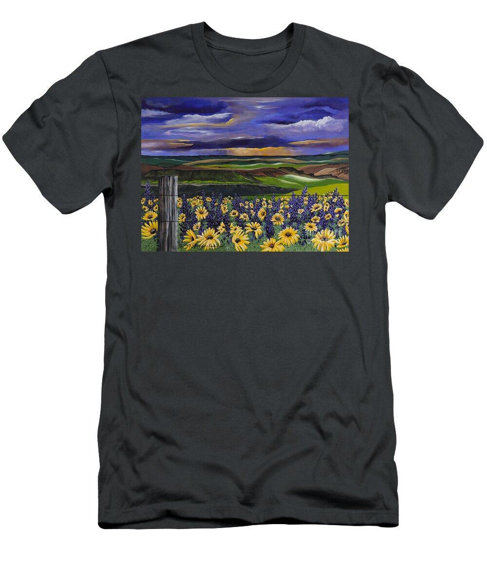 Color T-Shirt featuring the painting The Colors of the Plateau by Jennifer Lake