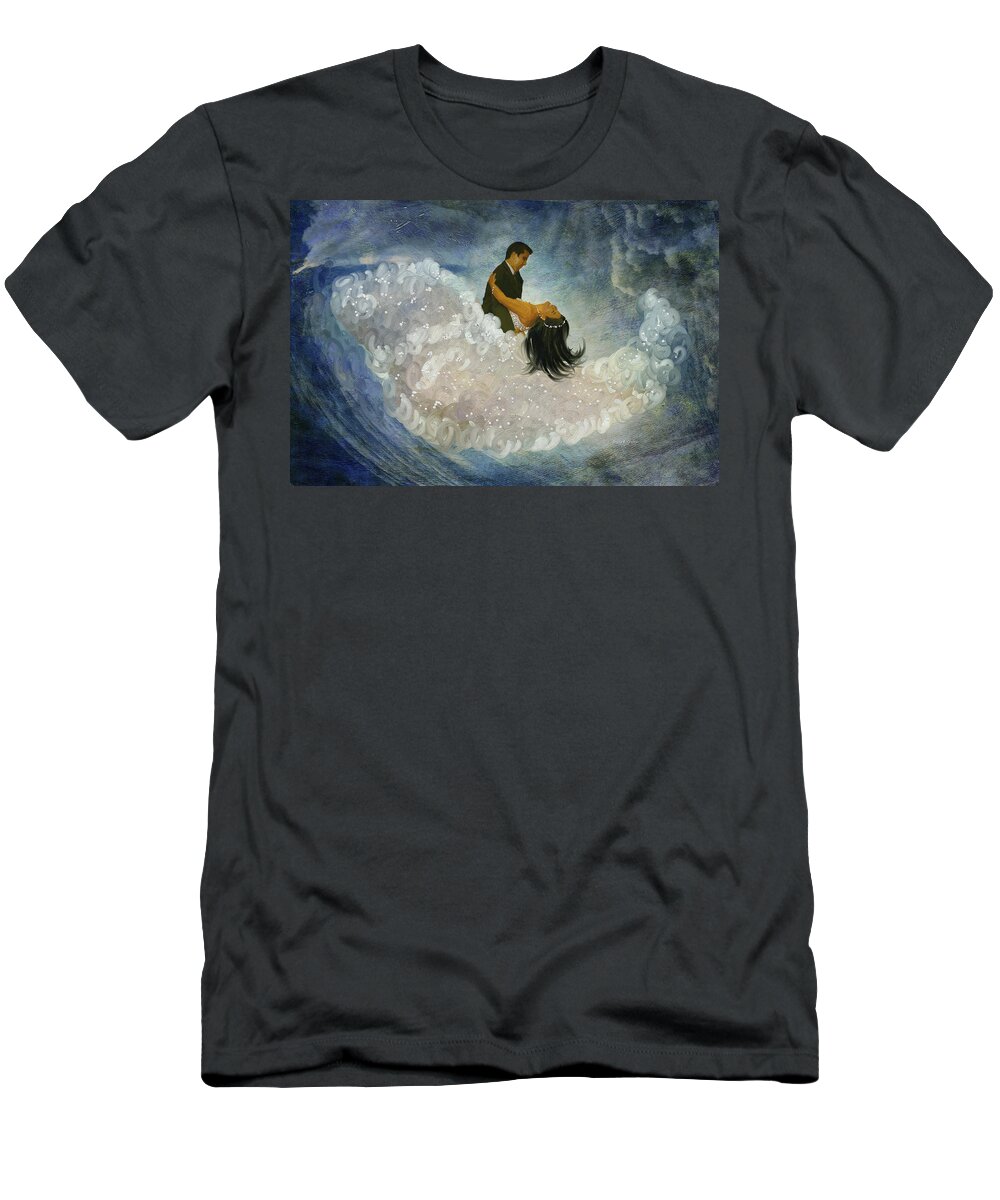 Dance T-Shirt featuring the painting The Couple's First Dance by Angela Stanton