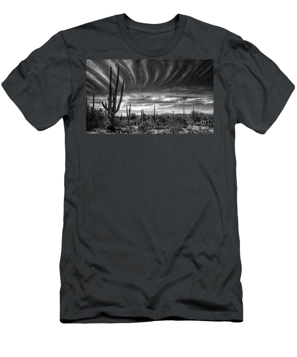 Arizona T-Shirt featuring the photograph The Desert in Black and White by Saija Lehtonen