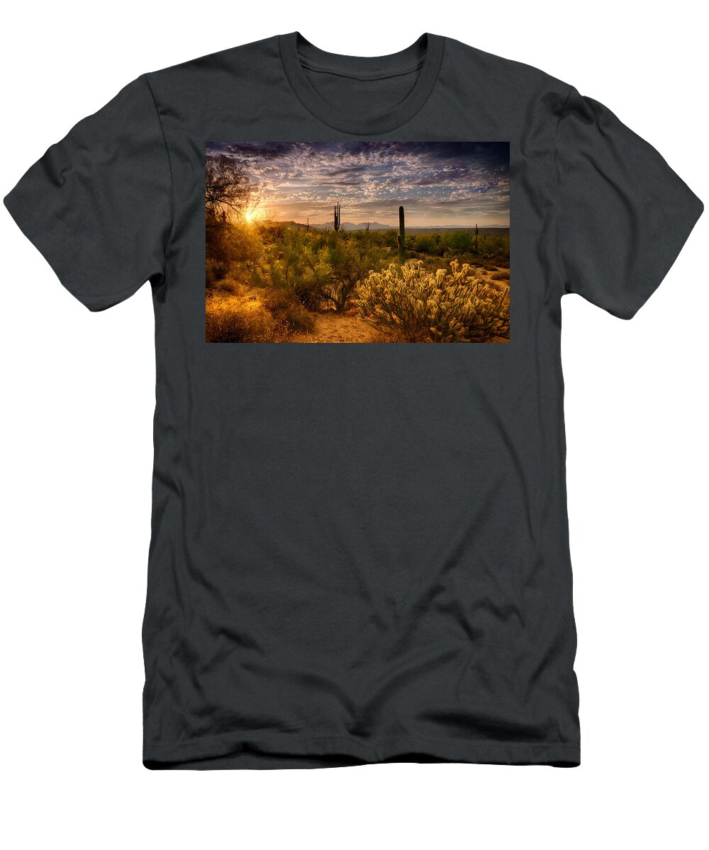 Sunset T-Shirt featuring the photograph The Golden Southwest by Saija Lehtonen