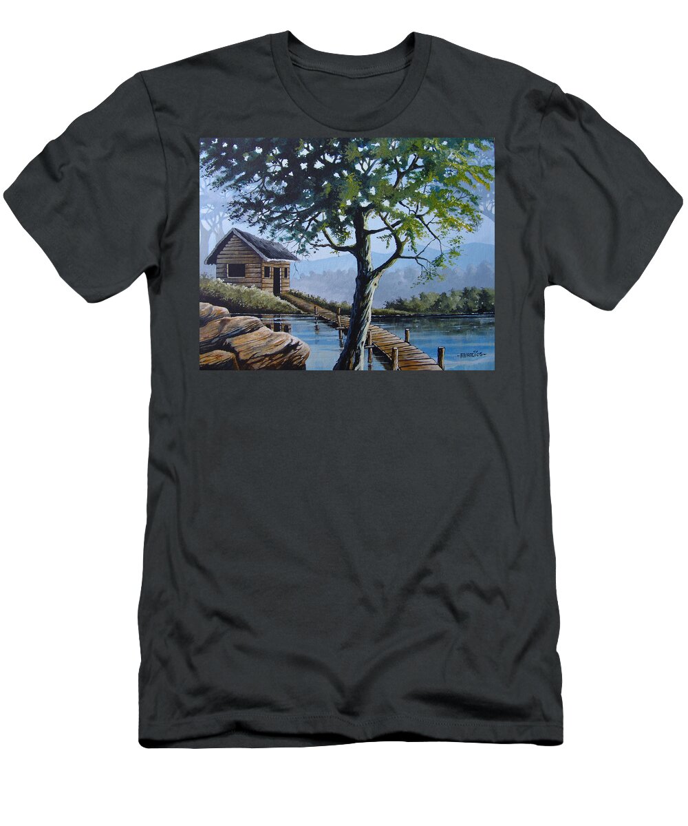 Green Tree T-Shirt featuring the painting The green tree by Anthony Mwangi