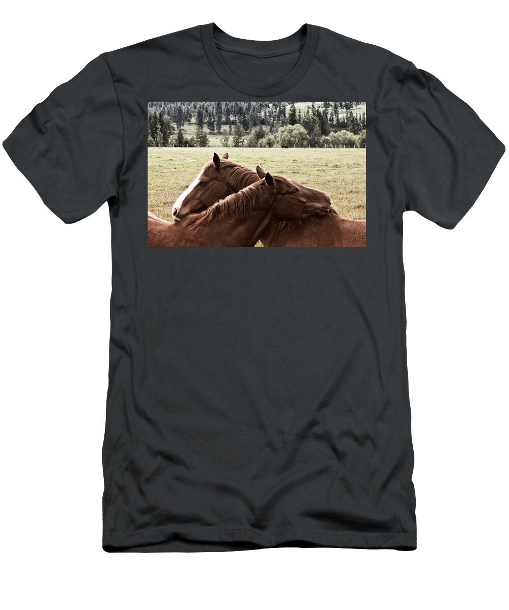 Hug T-Shirt featuring the photograph The Hug by Monte Arnold