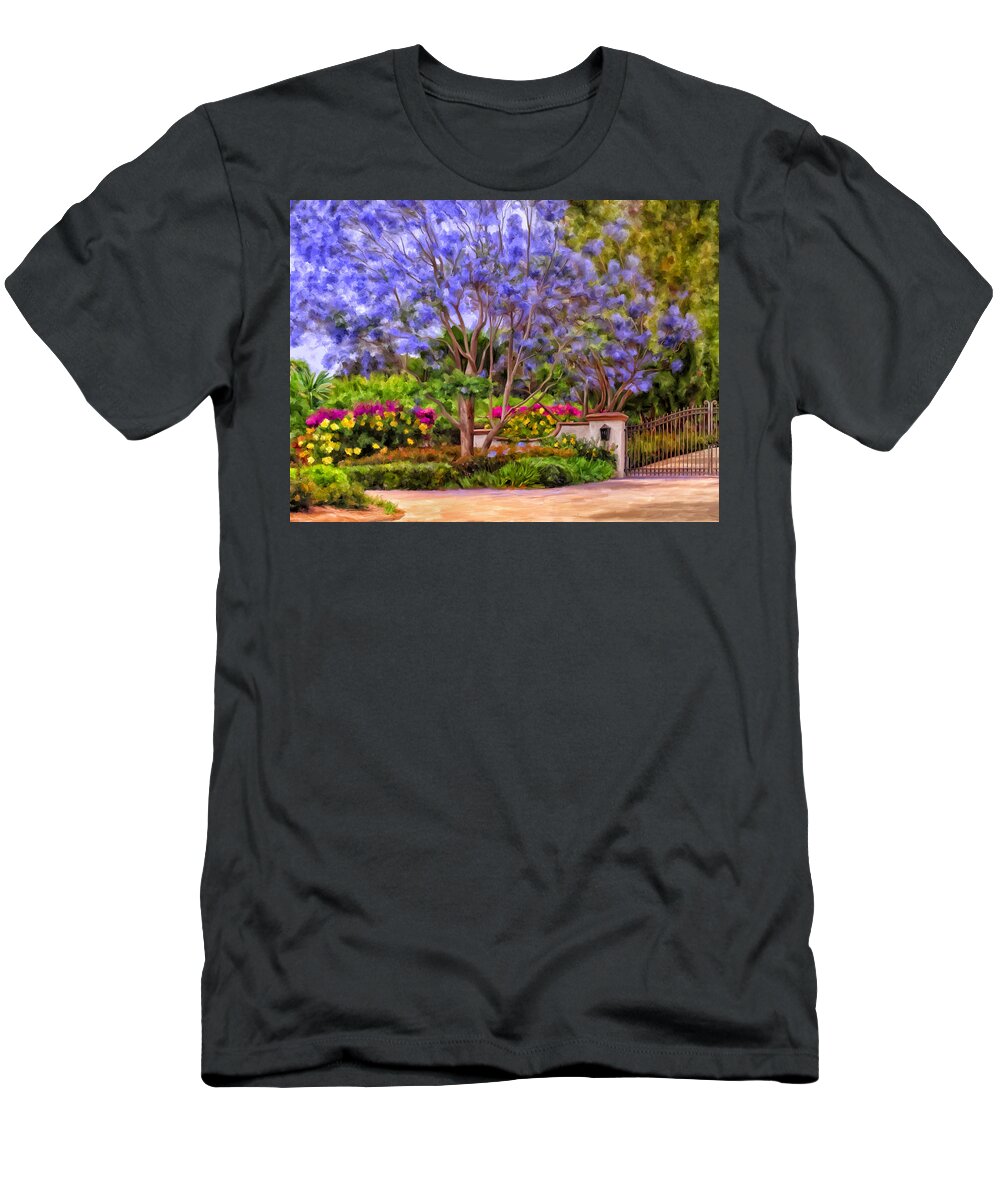 Landscape T-Shirt featuring the painting The Jacaranda by Michael Pickett
